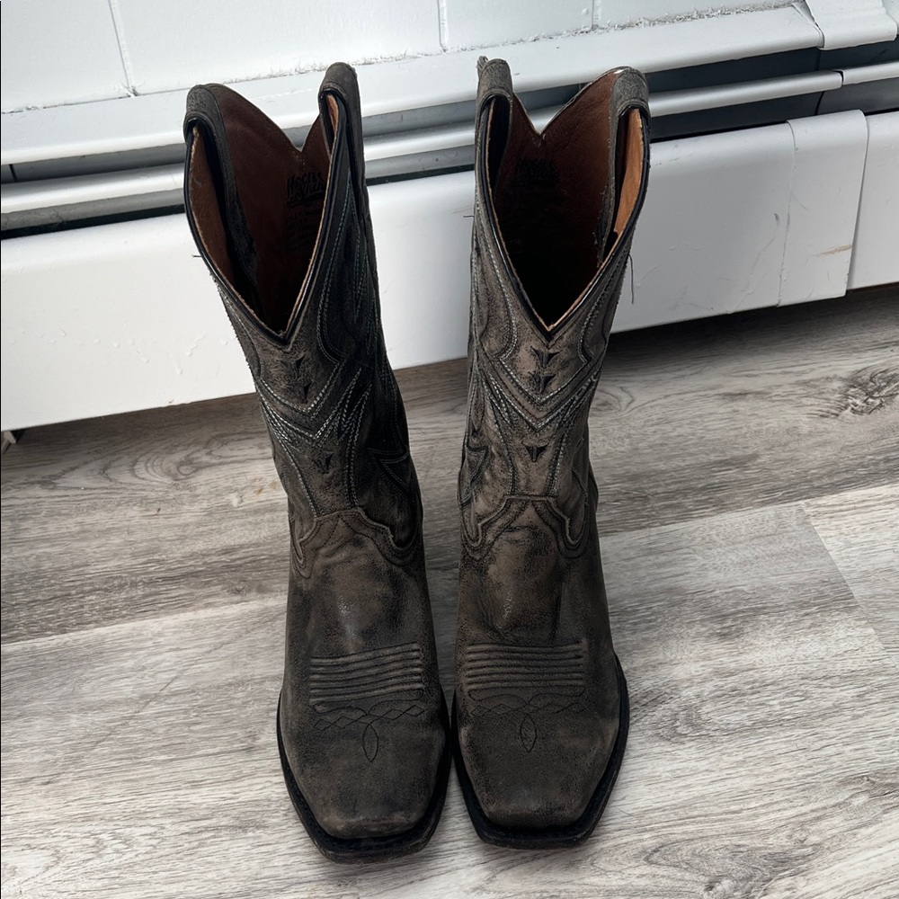 Moonshine Men's Rustic Western Boots - Charcoal - Picture 2 of 9